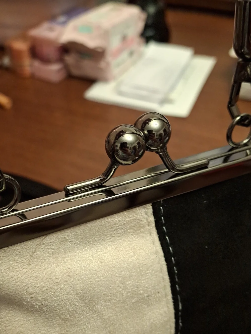 Classic Two-Tone Black Cream Handle/Crossbody Faux Suede 7.48x7.87x1.57 Bag New